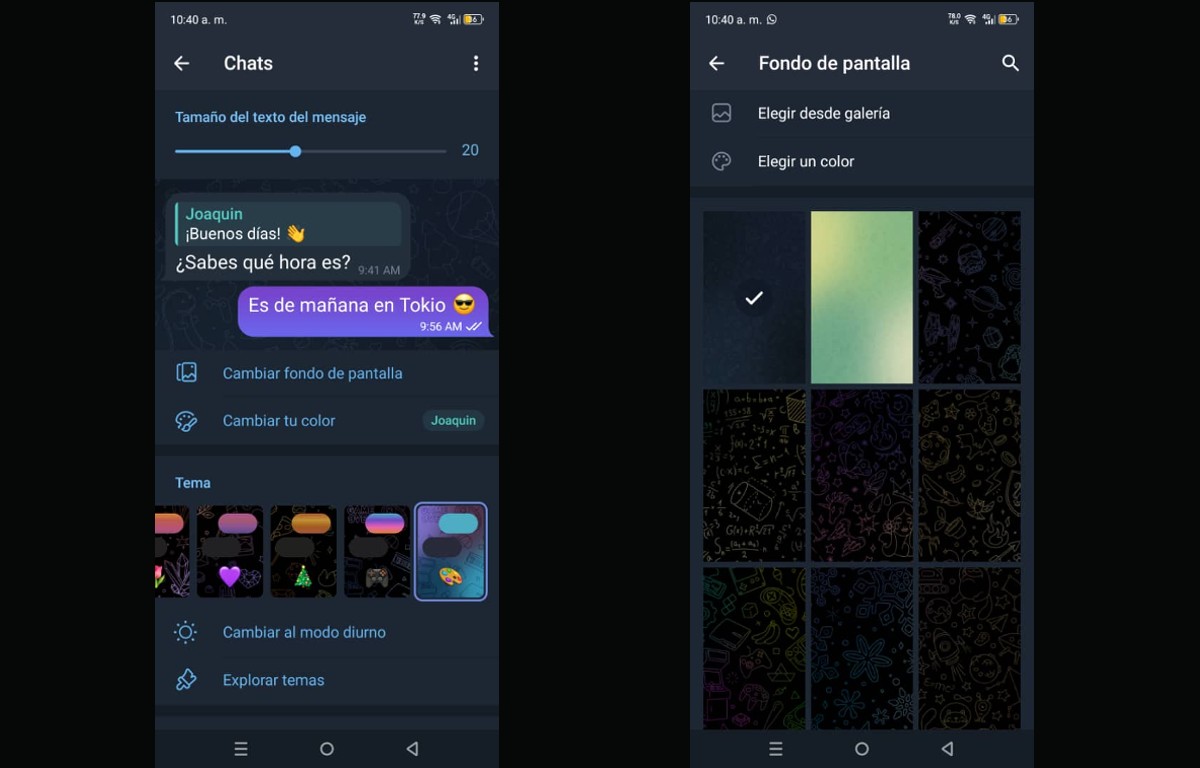 Etapas para personalizar papéis de parede de bate-papo no Telegram