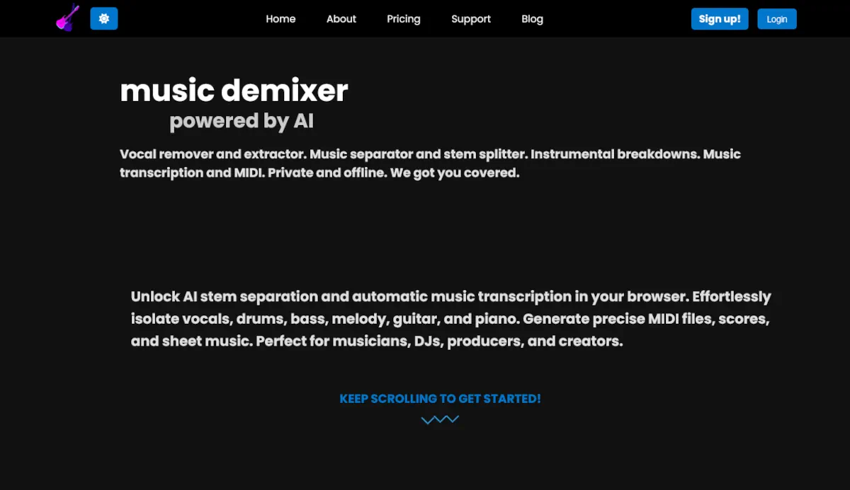 Demixer de música grátis.