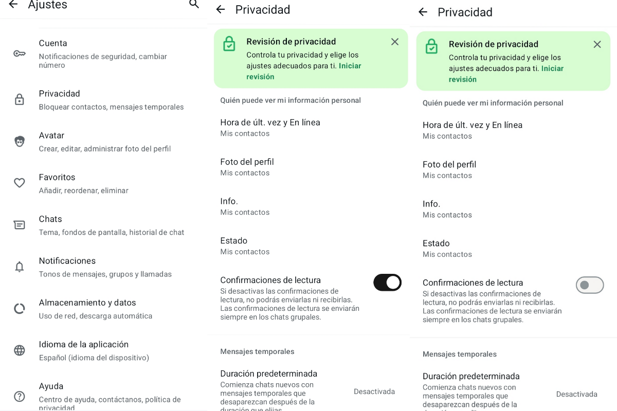 Desative a confirmação de leitura no WhatsApp