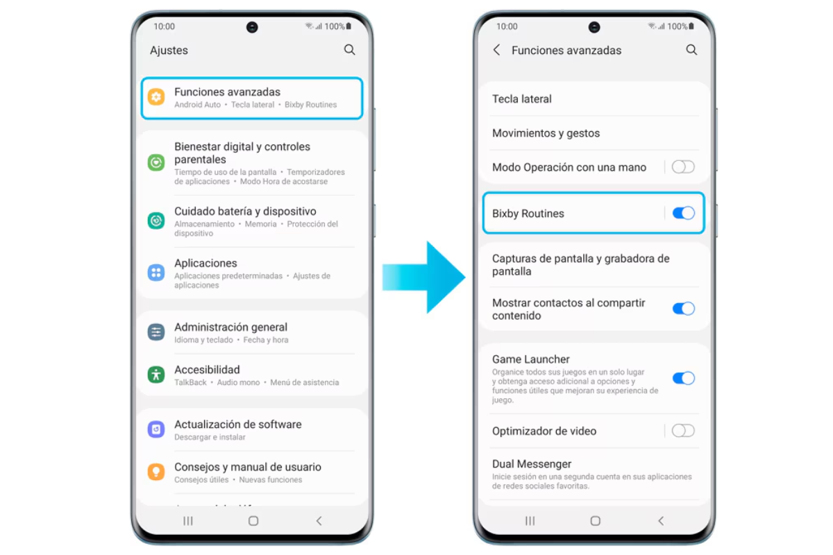 Configure rotinas Bixby