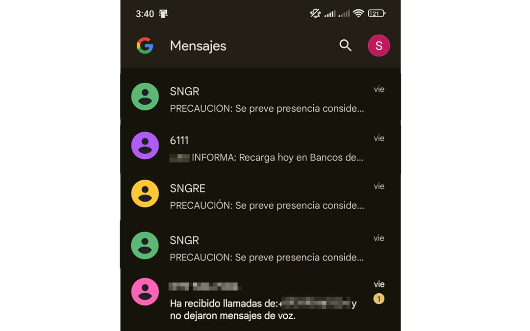 Silêncio SMS Android Mensagens